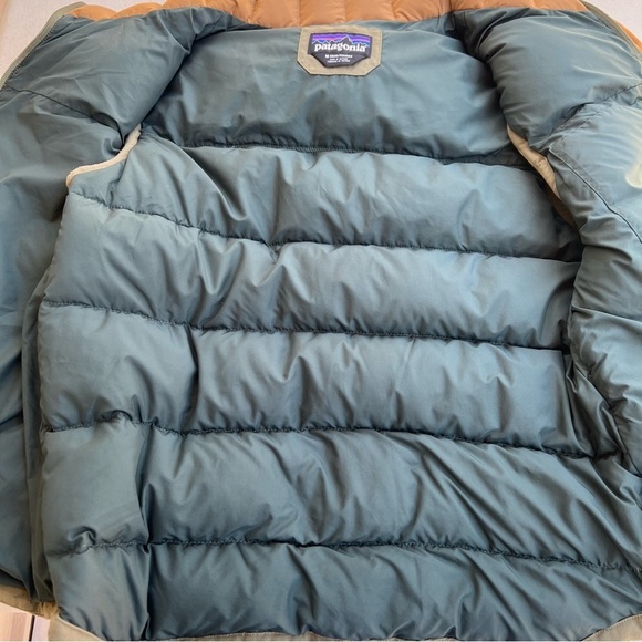 Patagonia Puffer Vest Men Medium Green Orange Full Zip - Picture 4 of 9